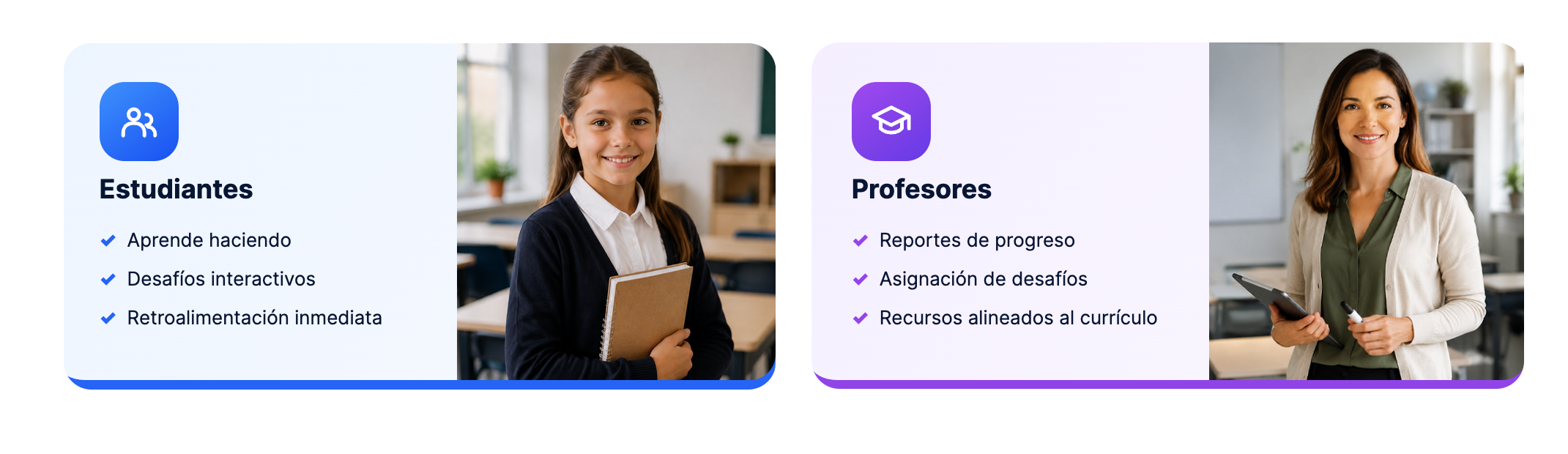 Beneficios para estudiantes y profesores